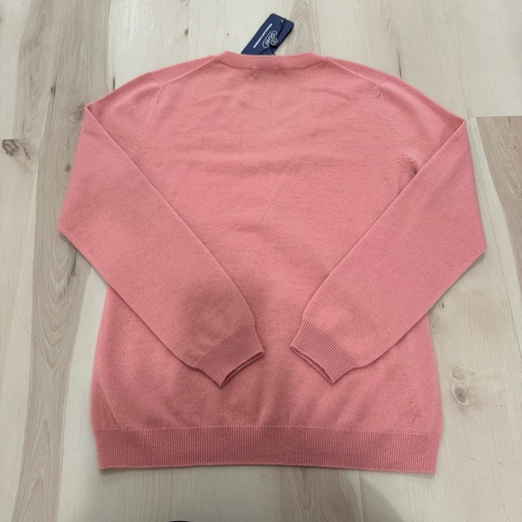NWT Gobi Mongolian Cashmere V Neck Sweater Women's Large Peach Pink - Picture 6 of 12